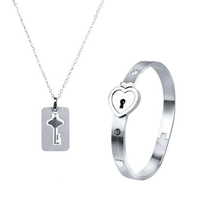 Lock Bracelet & Necklace – Couples Valentine's Gift