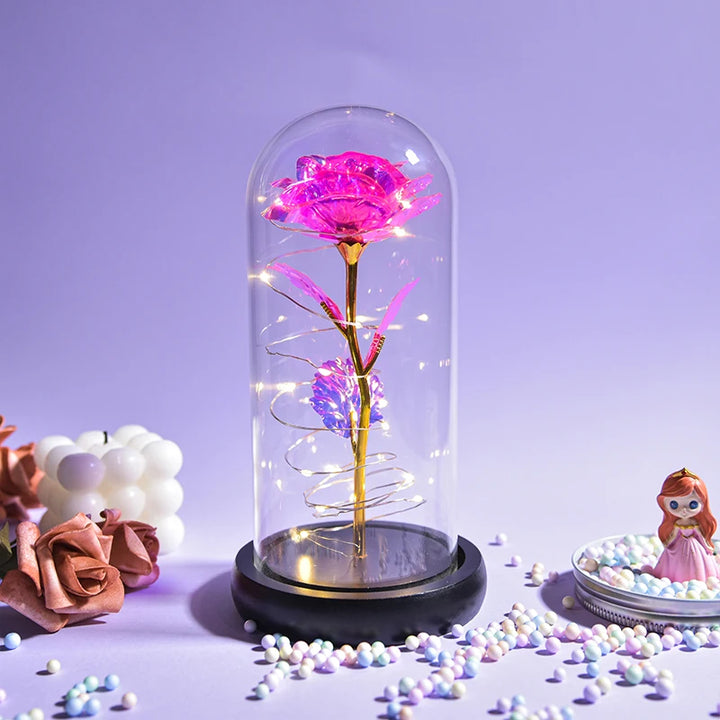 Beauty and the Beast Galaxy Rose – LED Flower Gift for Women