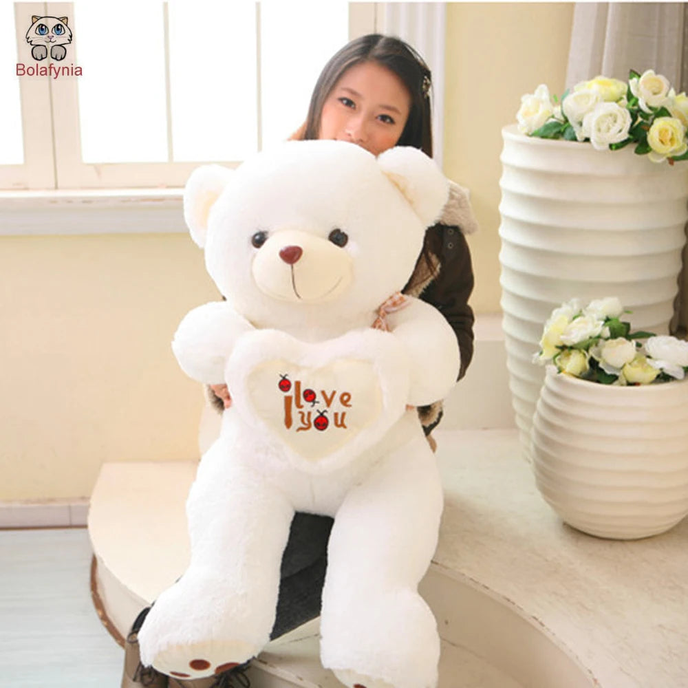 Love Heart Holding Teddy Bear Plush Toy – Lovers & Kids