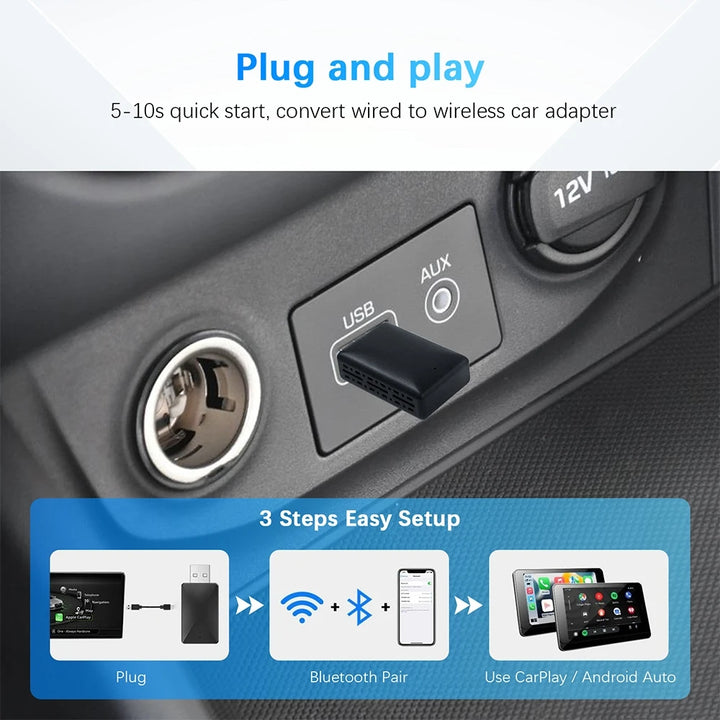 LEXXSON Mini Wireless CarPlay Adapter – Plug & Play