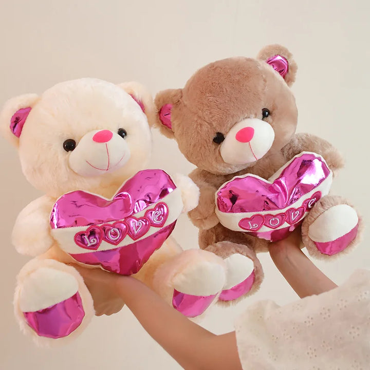 40cm Kawaii Sequin Love Teddy Bear Plush – Valentine's Gift