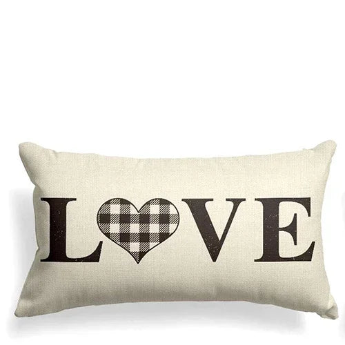 Plaid Valentine's Day Pillowcase – Sofa Cushion Cover