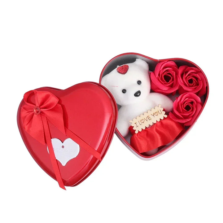 Rose Love Gift Box – Bear Soap & Valentine's Day Decoration