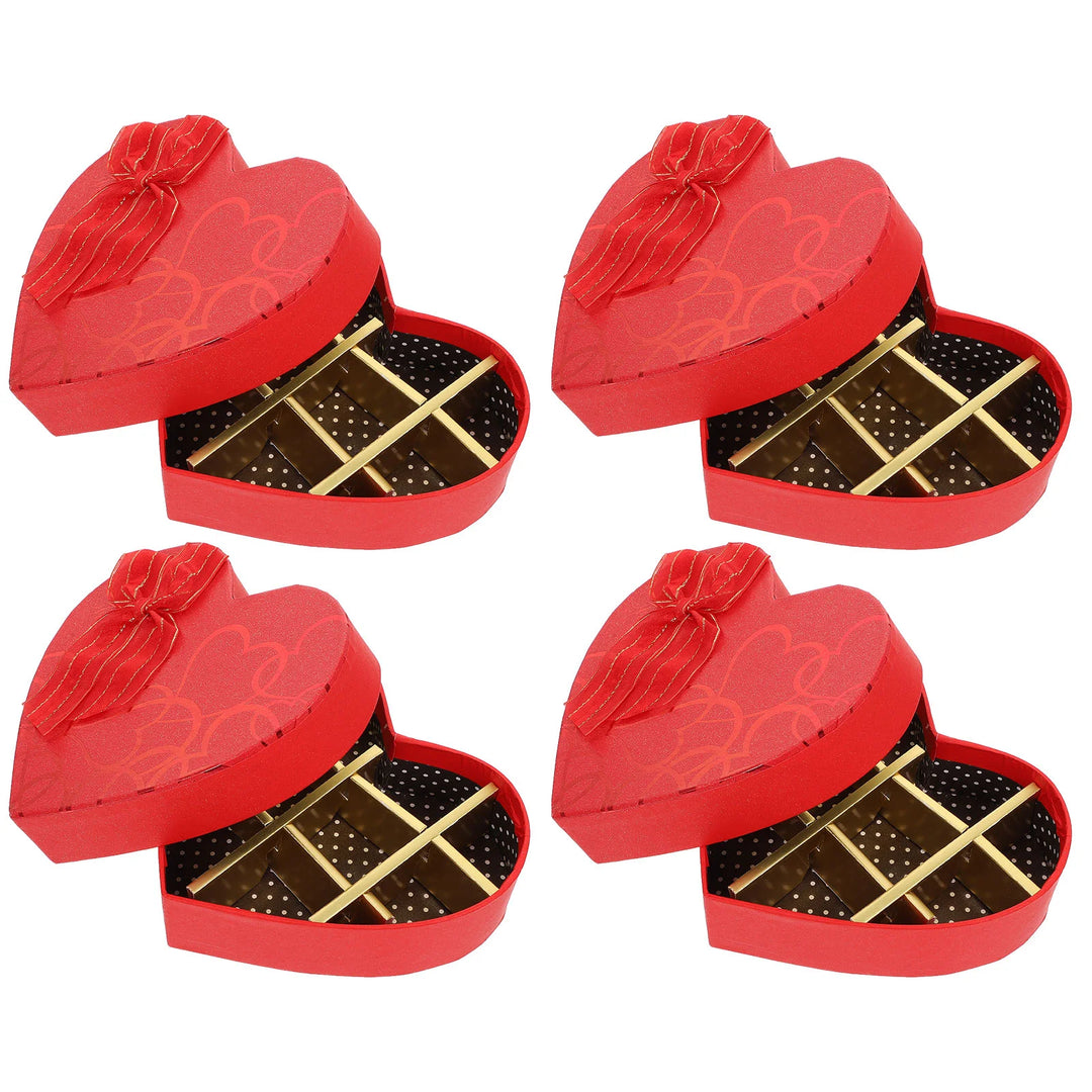 4PCS Heart-Shaped Chocolate Boxes – Wedding & Candy Gift