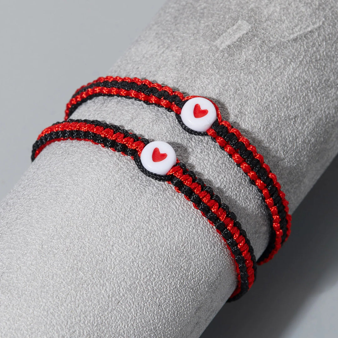 Lucky Red Heart Bracelets – Adjustable Couple Jewelry