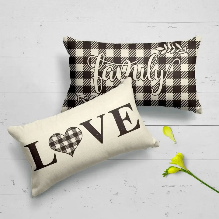 Plaid Valentine's Day Pillowcase – Sofa Cushion Cover