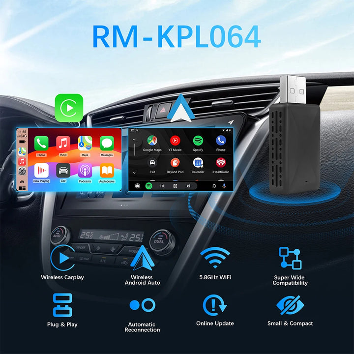 LEXXSON Mini Wireless CarPlay Adapter – Plug & Play