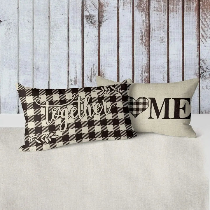 Plaid Valentine's Day Pillowcase – Sofa Cushion Cover