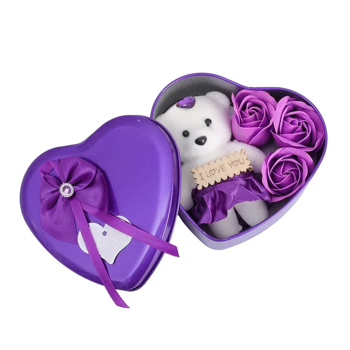 Rose Love Gift Box – Bear Soap & Valentine's Day Decoration