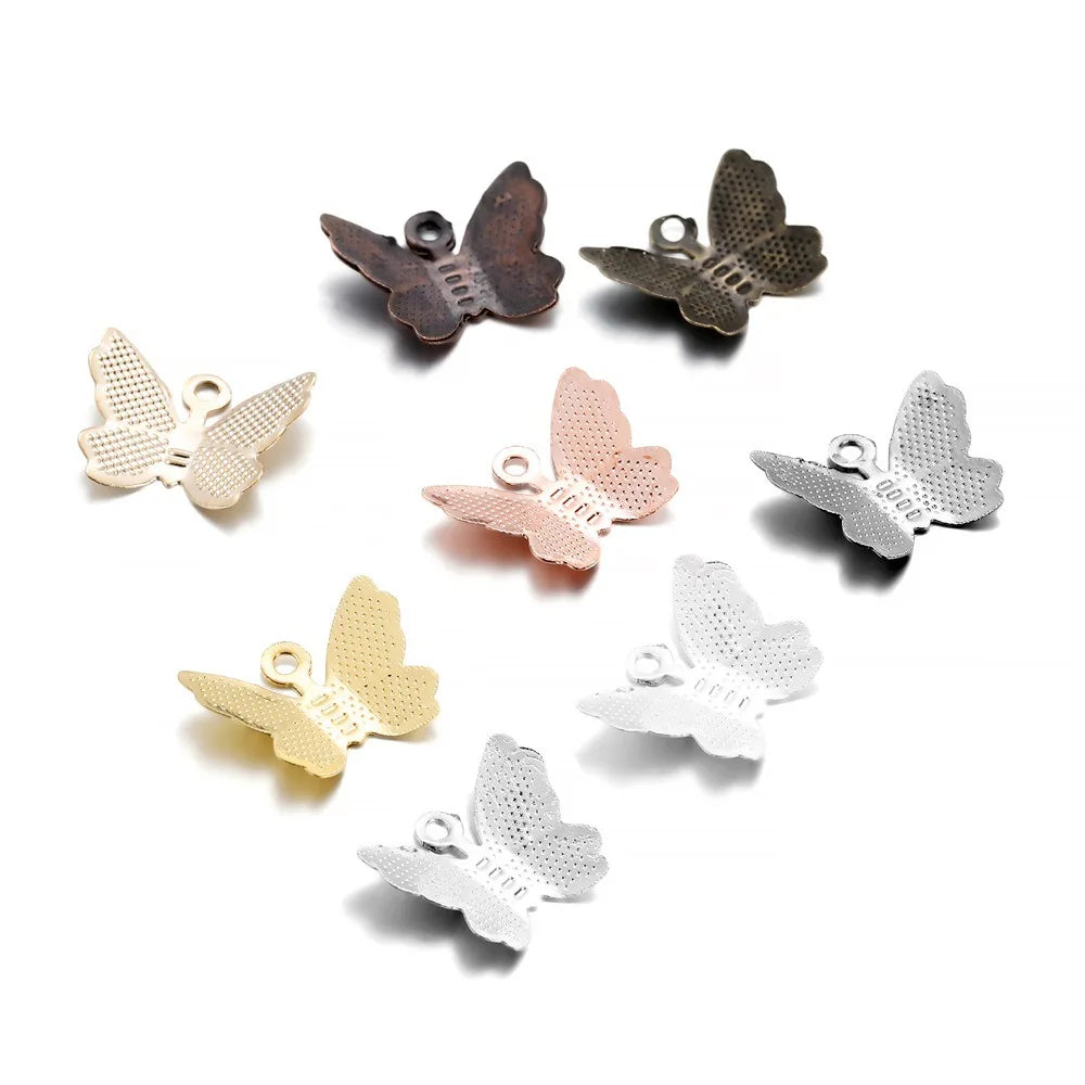 100pcs Butterfly Metal Accessories – DIY Earrings & Pendants