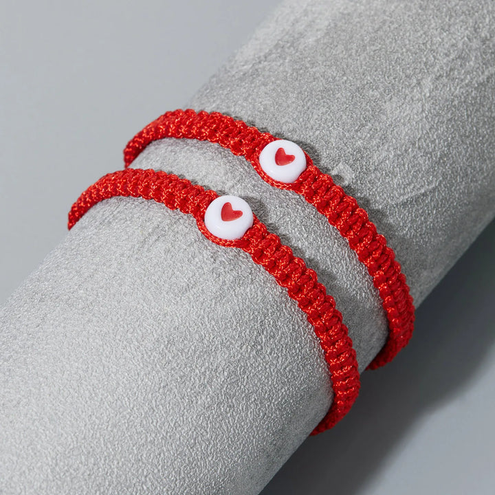 Lucky Red Heart Bracelets – Adjustable Couple Jewelry