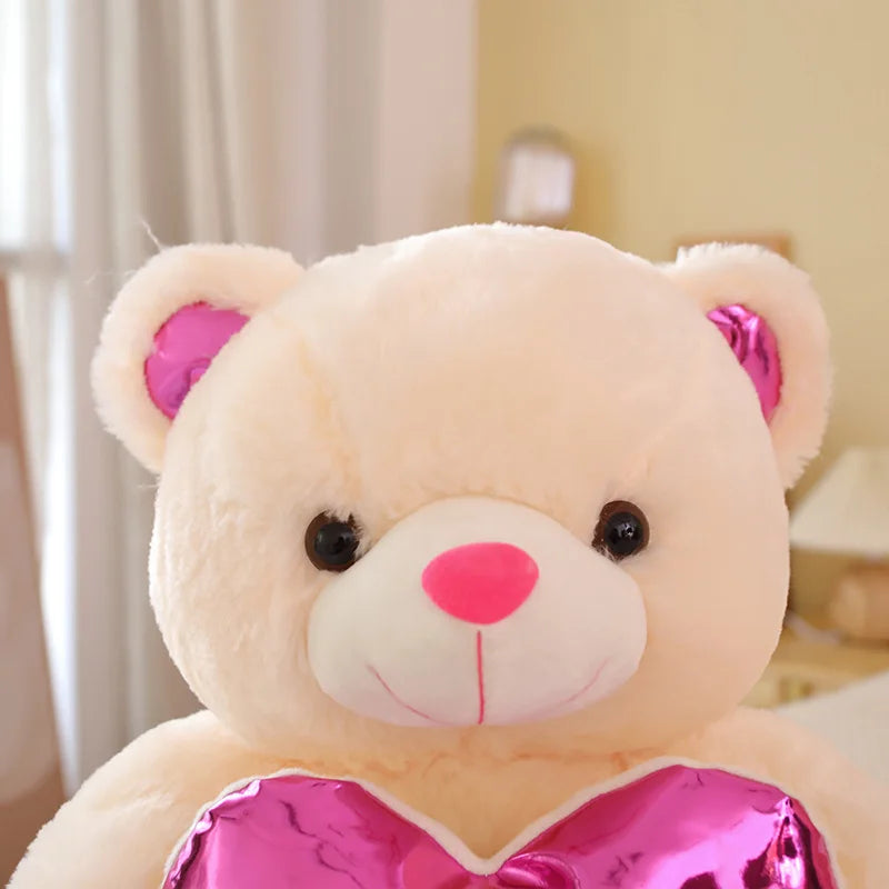 40cm Kawaii Sequin Love Teddy Bear Plush – Valentine's Gift