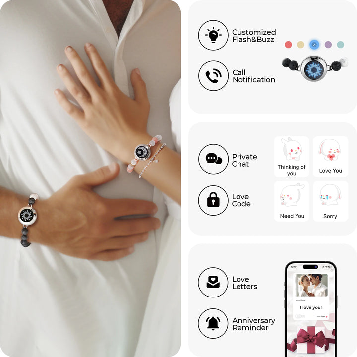 TOTWOO Long Distance Touch Bracelet – Bluetooth Couples Jewelry