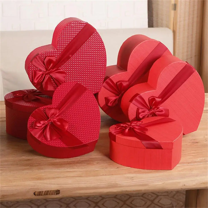 Heart Shape Gift Box with Red Bow – Wedding & Holiday Packaging