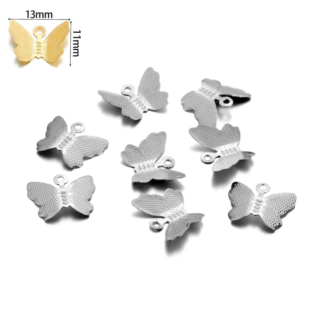 100pcs Butterfly Metal Accessories – DIY Earrings & Pendants