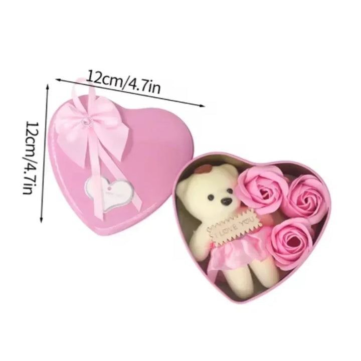 Rose Love Gift Box – Bear Soap & Valentine's Day Decoration