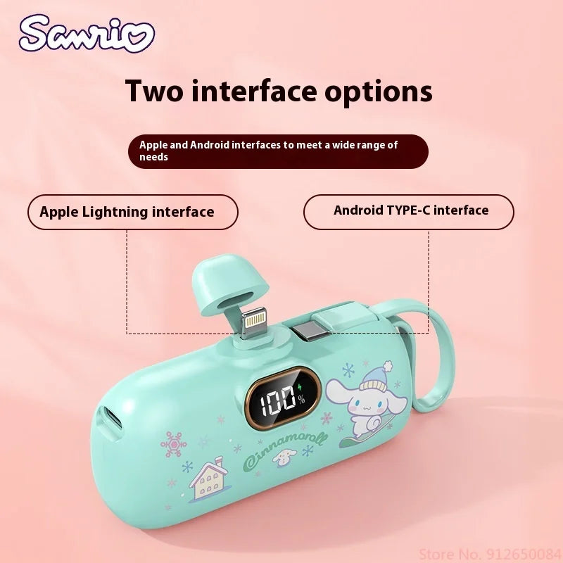 Sanrio Wireless Power Bank – Mini Capsule, Fast Charging