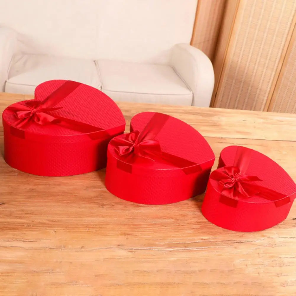 Heart Shape Gift Box with Red Bow – Wedding & Holiday Packaging