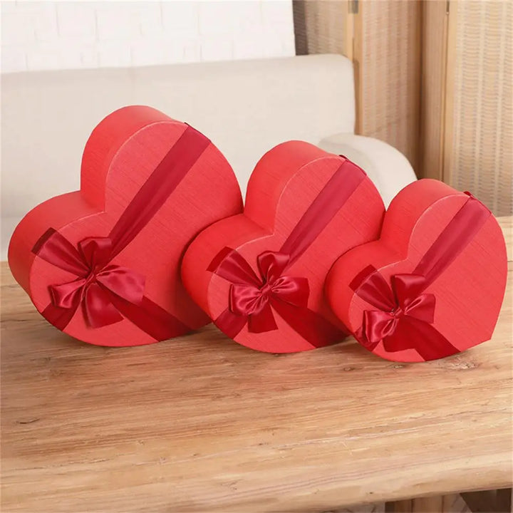 Heart Shape Gift Box with Red Bow – Wedding & Holiday Packaging