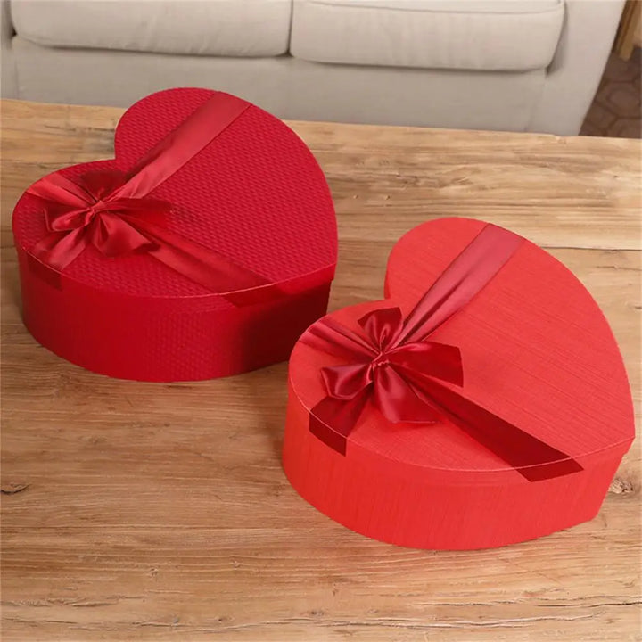 Heart Shape Gift Box with Red Bow – Wedding & Holiday Packaging