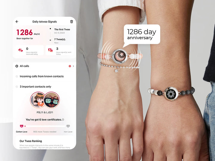 TOTWOO Long Distance Touch Bracelet – Bluetooth Couples Jewelry