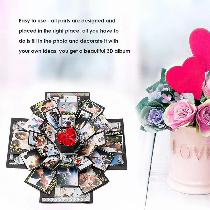 DIY Explosion Photo Album Box – Anniversary & Valentine's Gift