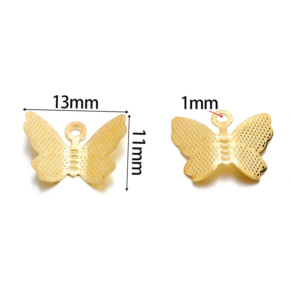 100pcs Butterfly Metal Accessories – DIY Earrings & Pendants