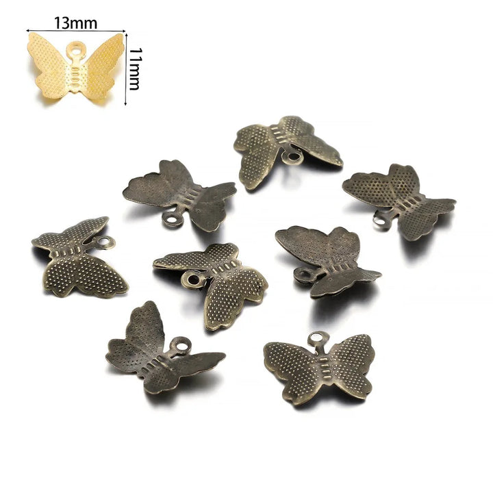 100pcs Butterfly Metal Accessories – DIY Earrings & Pendants