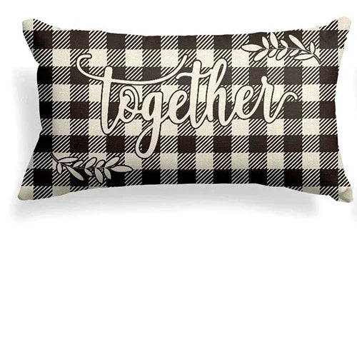 Plaid Valentine's Day Pillowcase – Sofa Cushion Cover